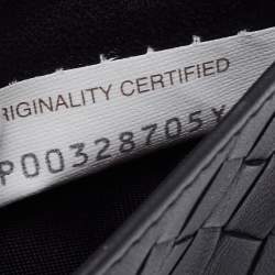 Pre Owned Bottega Veneta Black/Off White Intrecciato Leather Zip Card Case