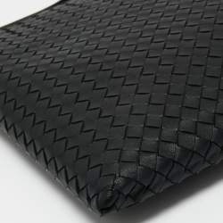 Bottega Veneta Black Intrecciato Leather Wristlet Clutch