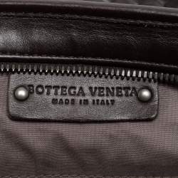 Pre Owned Bottega Veneta Dark Brown Intrecciato Leather Brief Laptop Bag