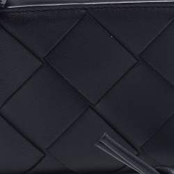 Pre Owned Bottega Veneta Black Leather Zip Coin Purse