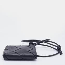Pre Owned Bottega Veneta Black Leather Zip Coin Purse