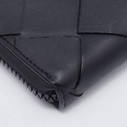 Pre Owned Bottega Veneta Black Leather Zip Coin Purse