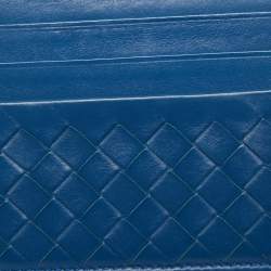 Bottega Veneta Blue Intrecciato Leather Card Holder
