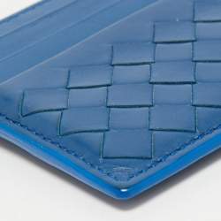 Bottega Veneta Blue Intrecciato Leather Card Holder