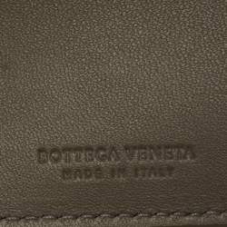 Pre Owned Bottega Veneta Olive Green Intrecciato Leather Bifold Wallet