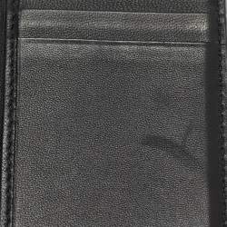 Pre Owned Bottega Veneta Dark Grey Printed Intrecciato Leather Bifold Card Case 