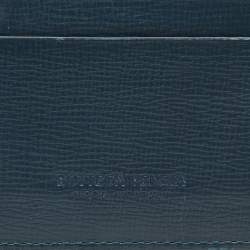 Pre Owned Bottega Veneta Teal Green Leather Card Holder