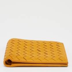 Bottega Veneta Mustard Intrecciato Leather Bifold Wallet