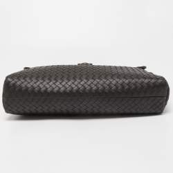 Pre Owned Bottega Veneta Choco Brown Intrecciato Leather Briefcase