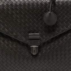 Pre Owned Bottega Veneta Choco Brown Intrecciato Leather Briefcase