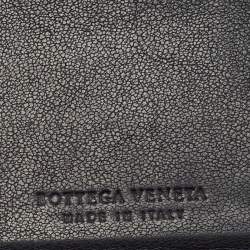 Pre Owned Bottega Veneta Navy Blue Intrecciato Leather Bifold Wallet