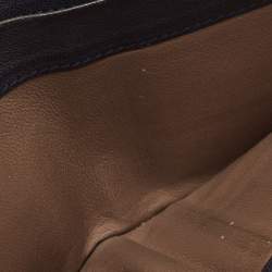 Pre Owned Bottega Veneta Navy Blue Intrecciato Leather Bifold Wallet