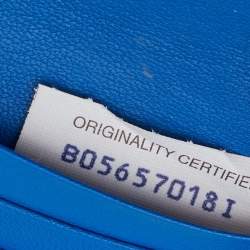 Pre Owned Bottega Veneta Blue Intrecciato Leather Bifold Card Case