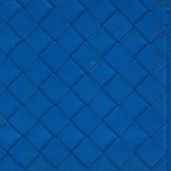 Pre Owned Bottega Veneta Blue Intrecciato Leather Bifold Card Case
