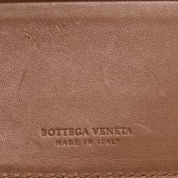 Pre Owned Bottega Veneta Brown Intrecciato Leather Bifold Wallet