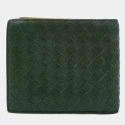 مملوكة مسبقًا Bottega Veneta Olive Green Intrecciato Leather Bifold Wallet