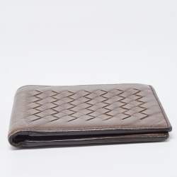 Pre Owned Bottega Veneta Brown Intrecciato Leather Bifold Wallet