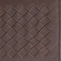 Pre Owned Bottega Veneta Brown Intrecciato Leather Bifold Wallet