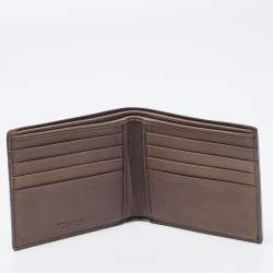 Pre Owned Bottega Veneta Brown Intrecciato Leather Bifold Wallet