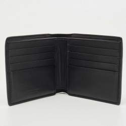 Bottega Veneta Black Intrecciato Karung and Leather Bifold Wallet