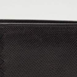 Bottega Veneta Black Intrecciato Karung and Leather Bifold Wallet