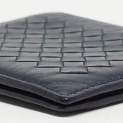 Bottega Veneta Blue Intrecciato Leather Bifold Wallet