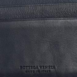Bottega Veneta Blue Intrecciato Leather Bifold Wallet