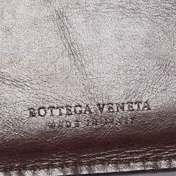 Pre Owned Bottega Veneta Dark Brown Crocodile Bifold Wallet