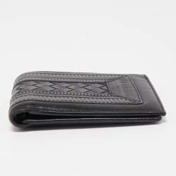 Pre Owned Bottega Veneta Black Intrecciato Leather Bifold Wallet