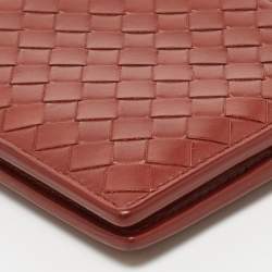 Pre Owned Bottega Veneta Rust Intrecciato Leather Bifold Wallet
