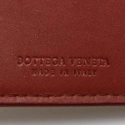 Pre Owned Bottega Veneta Rust Intrecciato Leather Bifold Wallet