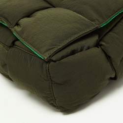 Bottega Veneta Green Intrecciato Nylon Cassette Messenger Bag