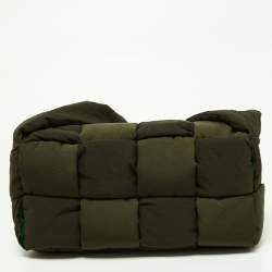Bottega Veneta Green Intrecciato Nylon Cassette Messenger Bag
