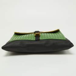 Pre Owned Bottega Veneta Multicolor Nylon Leather Zip Pouch