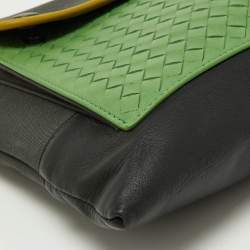 Pre Owned Bottega Veneta Multicolor Nylon Leather Zip Pouch