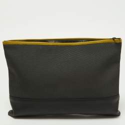 Pre Owned Bottega Veneta Multicolor Nylon Leather Zip Pouch