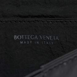 Pre Owned Bottega Veneta Black Intreccio Leather Mini Cassette Belt Bag