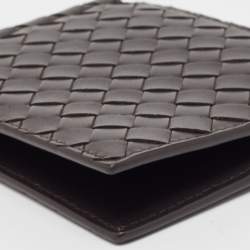 Bottega Veneta Dark Brown Intrecciato Leather Bill Clip Wallet