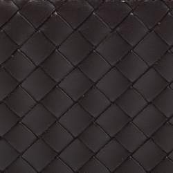 Bottega Veneta Dark Brown Intrecciato Leather Bill Clip Wallet
