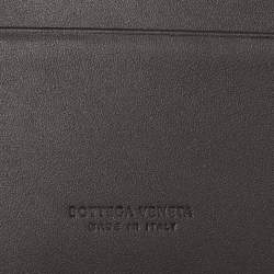 Bottega Veneta Dark Brown Intrecciato Leather Bill Clip Wallet