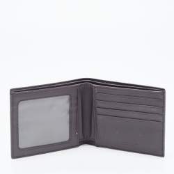 Pre Owned Bottega Veneta Dark Brown Intrecciato Leather Bifold Wallet
