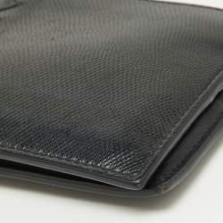 Pre Owned Bottega Veneta Black Intrecciato Karung and Leather Bifold Wallet