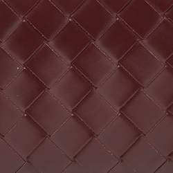 Pre Owned Bottega Veneta Burgundy Intrecciato Leather Bifold Wallet