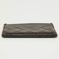 مملوكة مسبقًا Bottega Veneta Brown Intrecciato Leather Card Holder