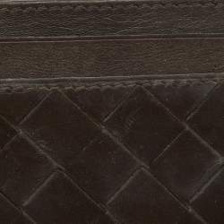 مملوكة مسبقًا Bottega Veneta Brown Intrecciato Leather Card Holder