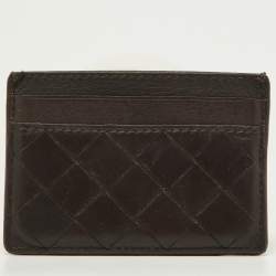 مملوكة مسبقًا Bottega Veneta Brown Intrecciato Leather Card Holder