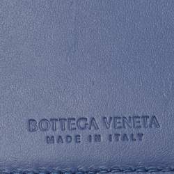 Bottega Veneta Blue Intrecciato Leather Cassette Bifold Wallet