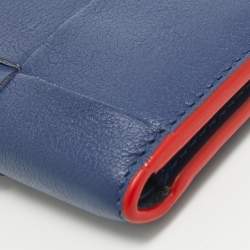 Bottega Veneta Blue Intrecciato Leather Cassette Bifold Wallet