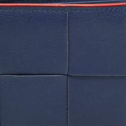 Bottega Veneta Blue Intrecciato Leather Cassette Bifold Wallet