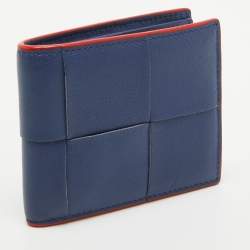 Bottega Veneta Blue Intrecciato Leather Cassette Bifold Wallet